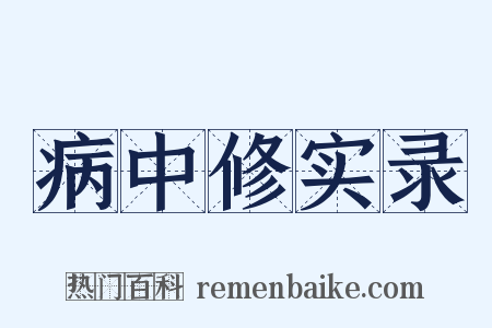 病中修实录是什么意思的图片
